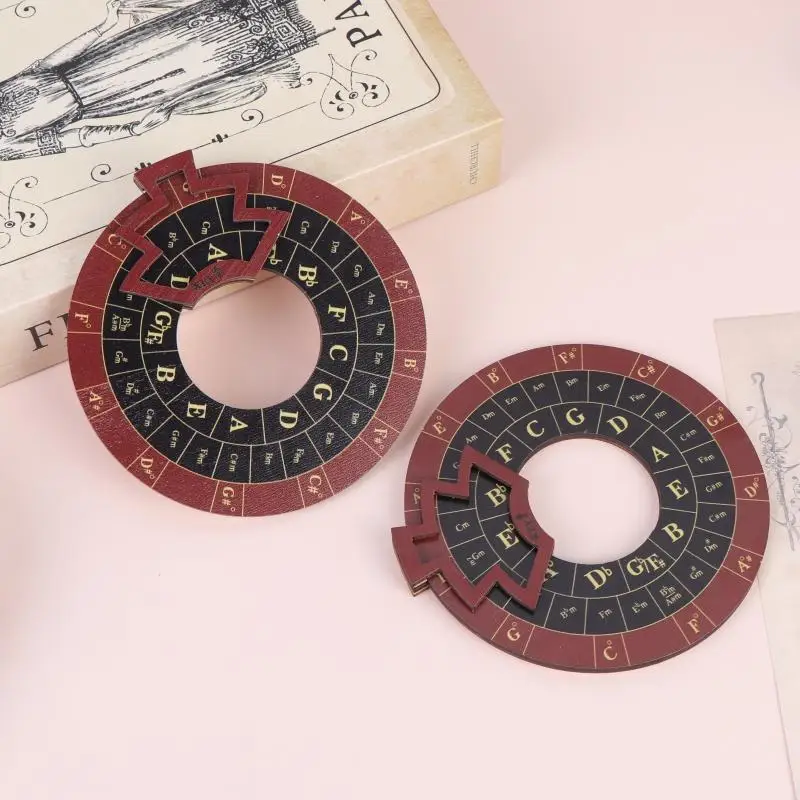 Wooden Chord Tool Circle Of Fifths Wheel Chord Musical Instrument Learning Tool Rotating Disc For Musician Beginner Songwriter view 3
