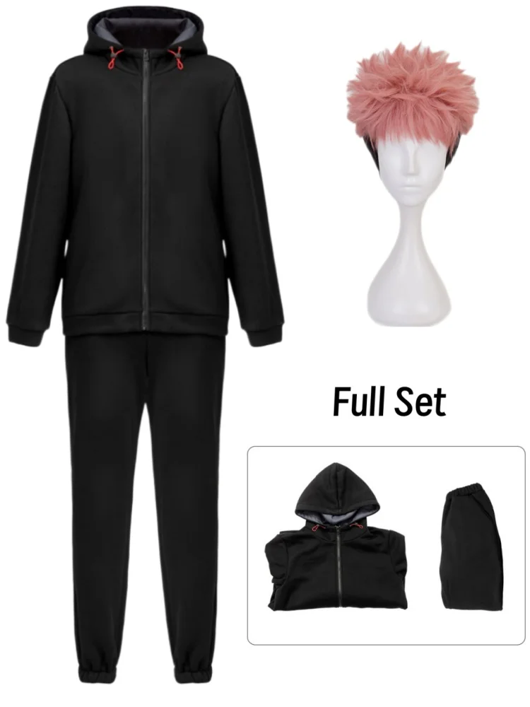 

Itadori Yūji Cosplay Costume Itadori Yūji Top Pants Uniform Role Play Suits Itadori Yūji Wig