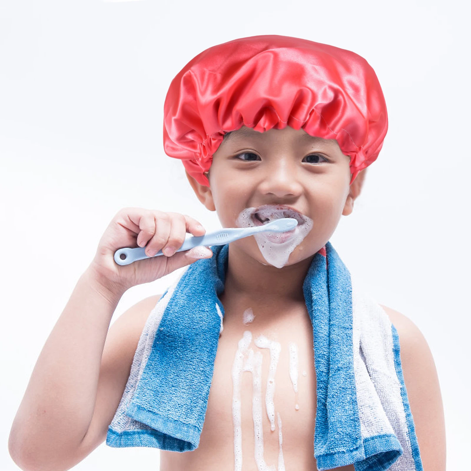 

Double Bathing Hat Sleeping Adjustable Hair Bonnet Makeup Has Loss Bathroom Satin Men's