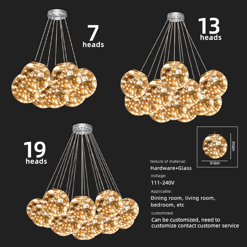 Living Room Chandelier Modern Ceiling Pendant Lamp Glass Pendant Light For Bedroom Chandeliers Pendant Lights Dining Table image 6