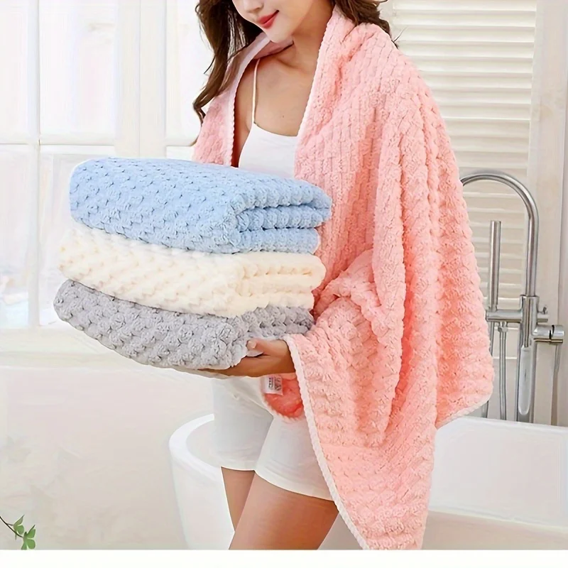 Waffle Weave Bath Towels, Adult Ultra-Absorbent Microfiber Towels, Quick-Dry Texture, Soft Spa & Gym Towels
