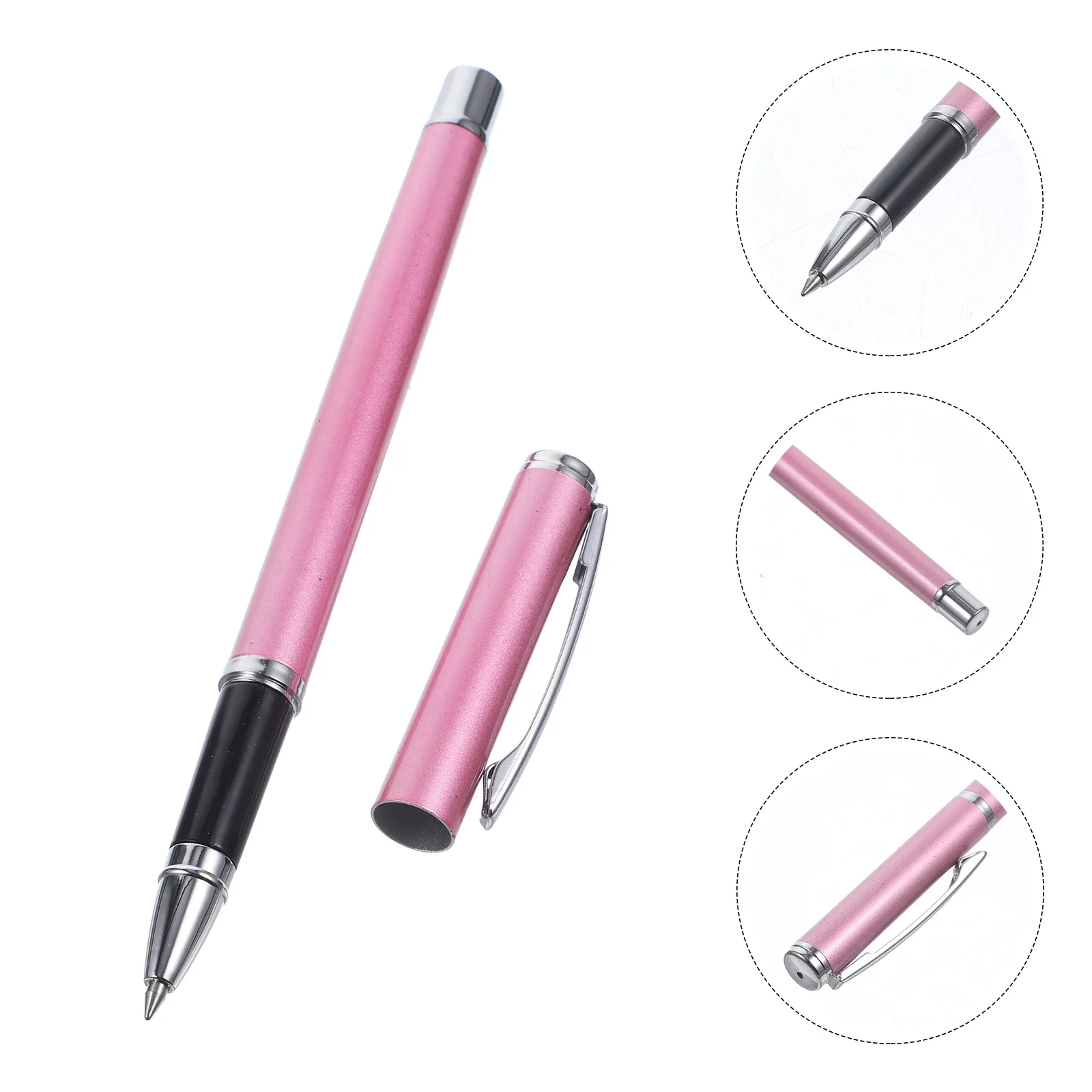 

Luxury Metal Business Pen Refillable Fine Tip Gel Ink Sign Pen Portable Office Writing Supply With Lid For Daily Use Gift Set