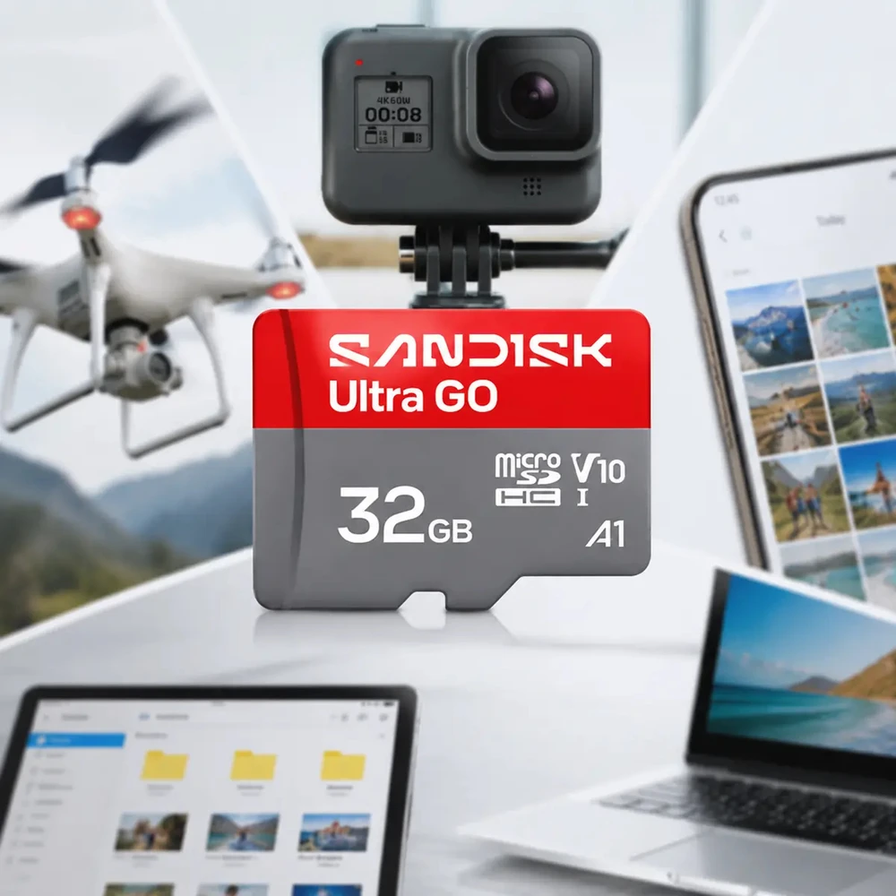 بطاقة ذاكرة SanDisk Micro SD TF الأصلية من الفئة 10 بسعة 1 تيرابايت و32 جيجابايت و64 جيجابايت و128 جيجابايت و256 جيجابايت و512 جيجابايت للهواتف الذكية والكمبيوتر اللوحي والكاميرا