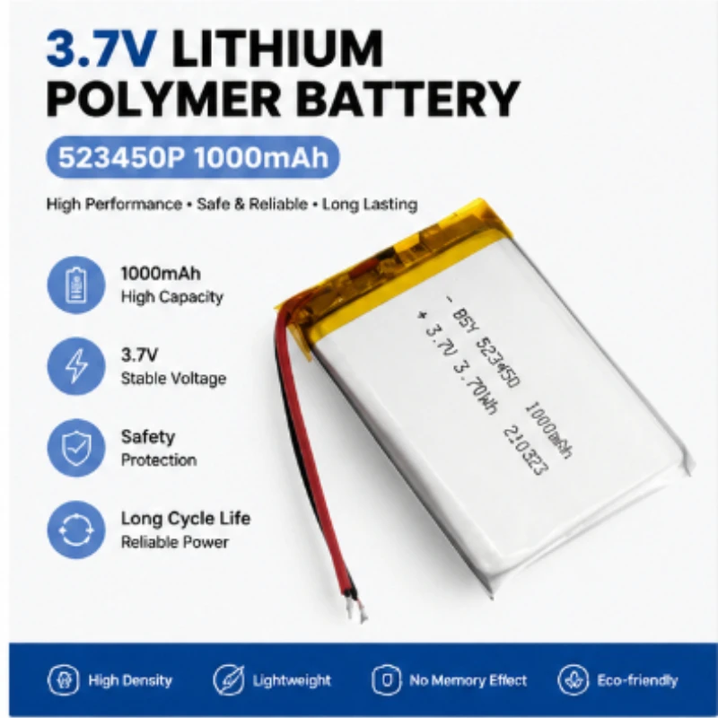503450P 1000mAh 3.7v Polymer Lithium Long Endurance with Wire Protection Board Compatible with Long-lasting Battery Pack