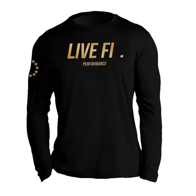 Мужская футболка S Gym с длинным рукавом Fiess Running Быстросохнущая майка Модная футболка с круглым вырезом Мужская повседневная одежда Топы Топы