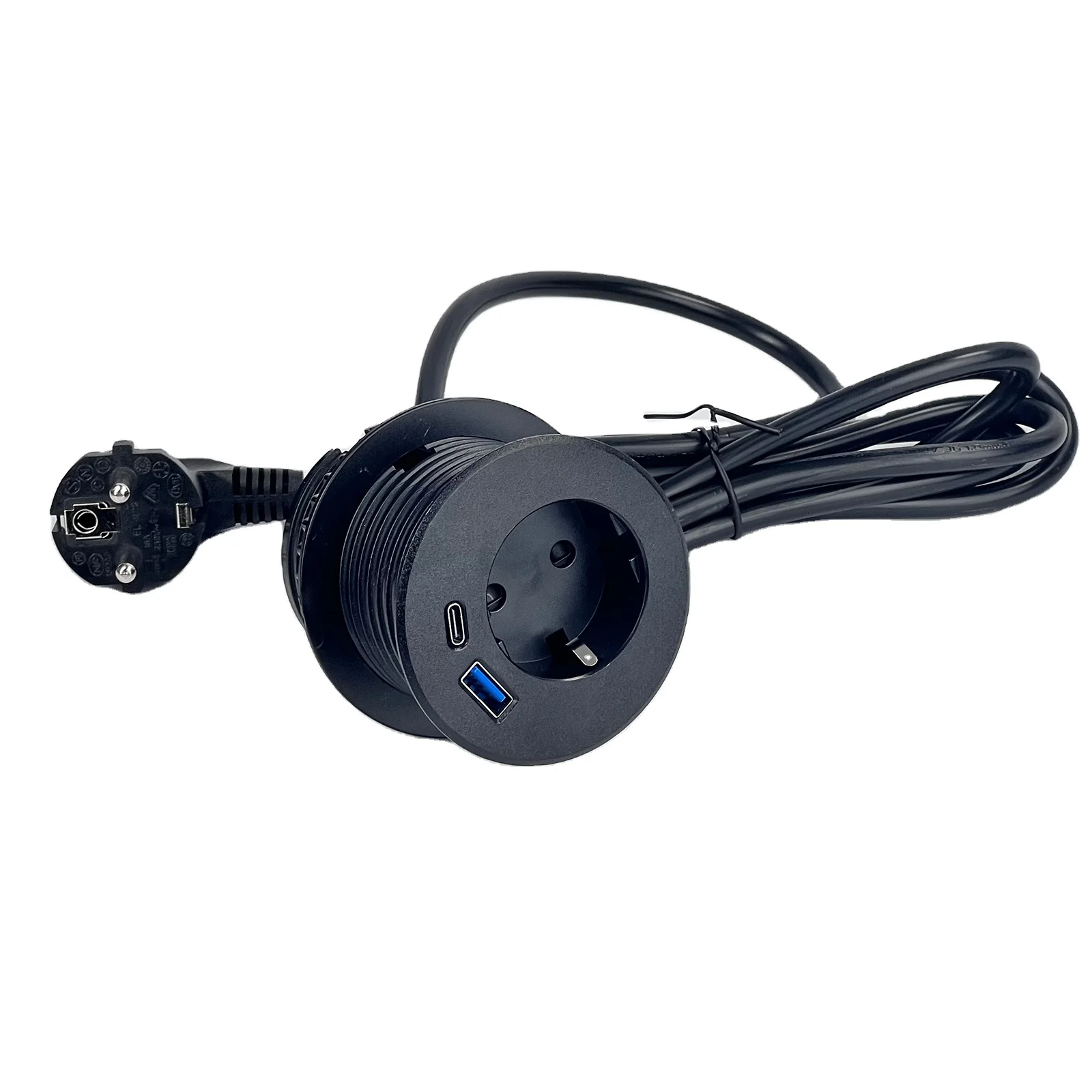 

Office Desk Mount 60mm Grommet with EU Mains Power and PD20W USBA+USB-C Fast Charge /Mini in Desktop Power USB Socket