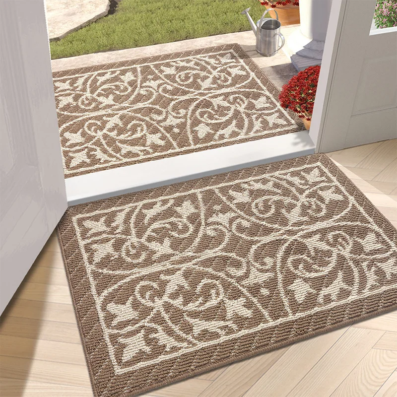 Image of Europäische Retro-Fußmatte für den Außenbereich – Bodenmatte für Veranda und Garten mit staubabweisendem Design, rutschfester und langlebiger Polypropylenteppich