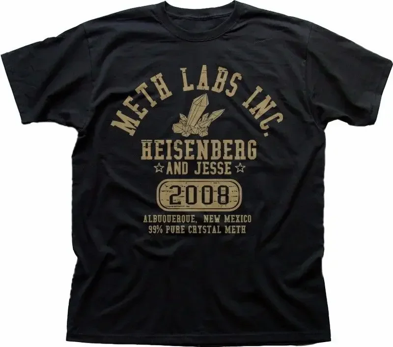 Hot Sale 100% Cotton Breaking Bad Meth Labs Inc Walter Jesse Heisenberg Black T-Shirt Summer Tee Shirt Summer Tee Shirt