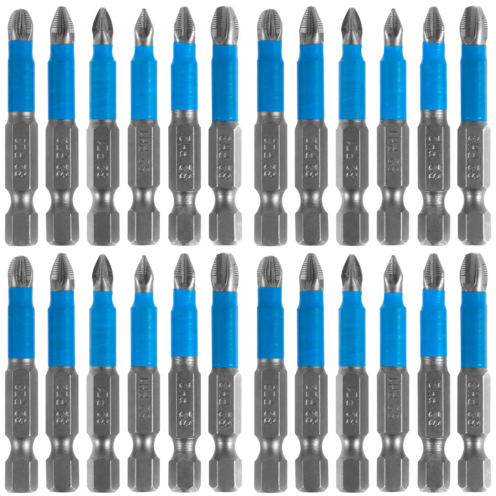 Nieuwe 20 Stuks Kruiskopschroevendraaier Bits S2 Gelegeerd Staal 1/4 Inch Hex Shank Cross Slot Slagschroevendraaier Bit Set PH1 PH2 PH3 PZ1 PZ2 PZ3