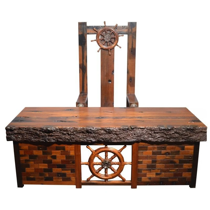 Office desk and chair combination Solid wood large class desk Supervisor desk Writing desk large