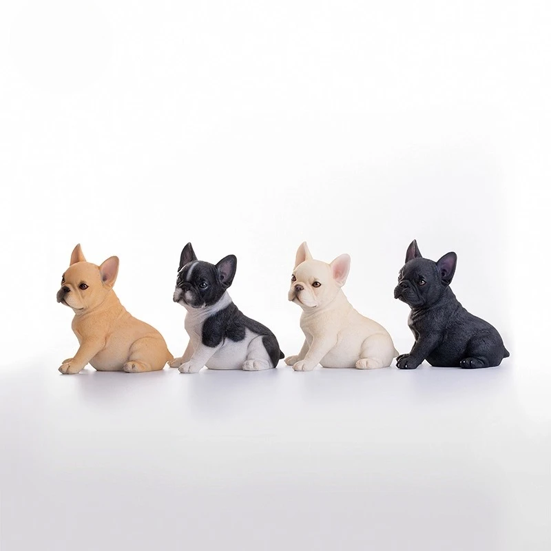 JXK 1/6 escala simulación de resina Bulldog Francés lindo Animal mascota perro modelo para figuras de acción de 12 pulgadas decoración de soldado