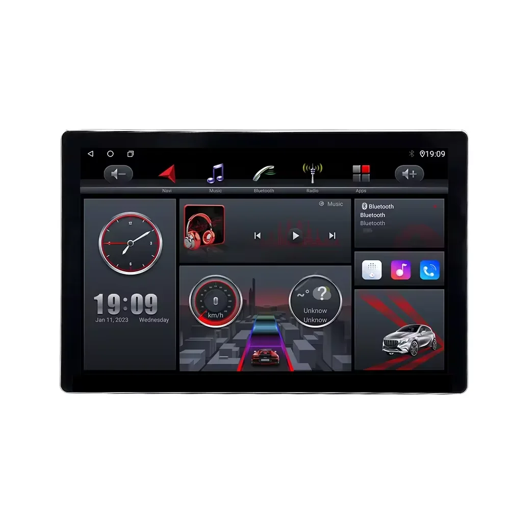 LELV 13 Inch Universal 1920*1200 Touch Screen Car Radio Bt5.0 4g Dsp Rds Android Auto Carplay 2 Din Gps Navigation System