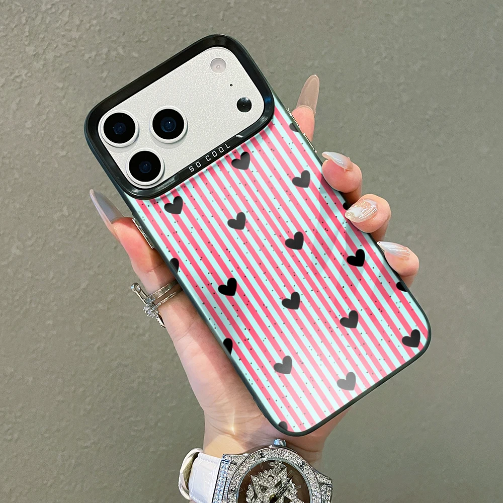 Für iPhone 17 15 16 14 Pro Max Hülle Plus Minimalistische Streifen-Herzen-Abdeckung Für iPhone 13 11 12 ProMax XS XR XS 7 8 Plus 16E Hüllen – Detail 7