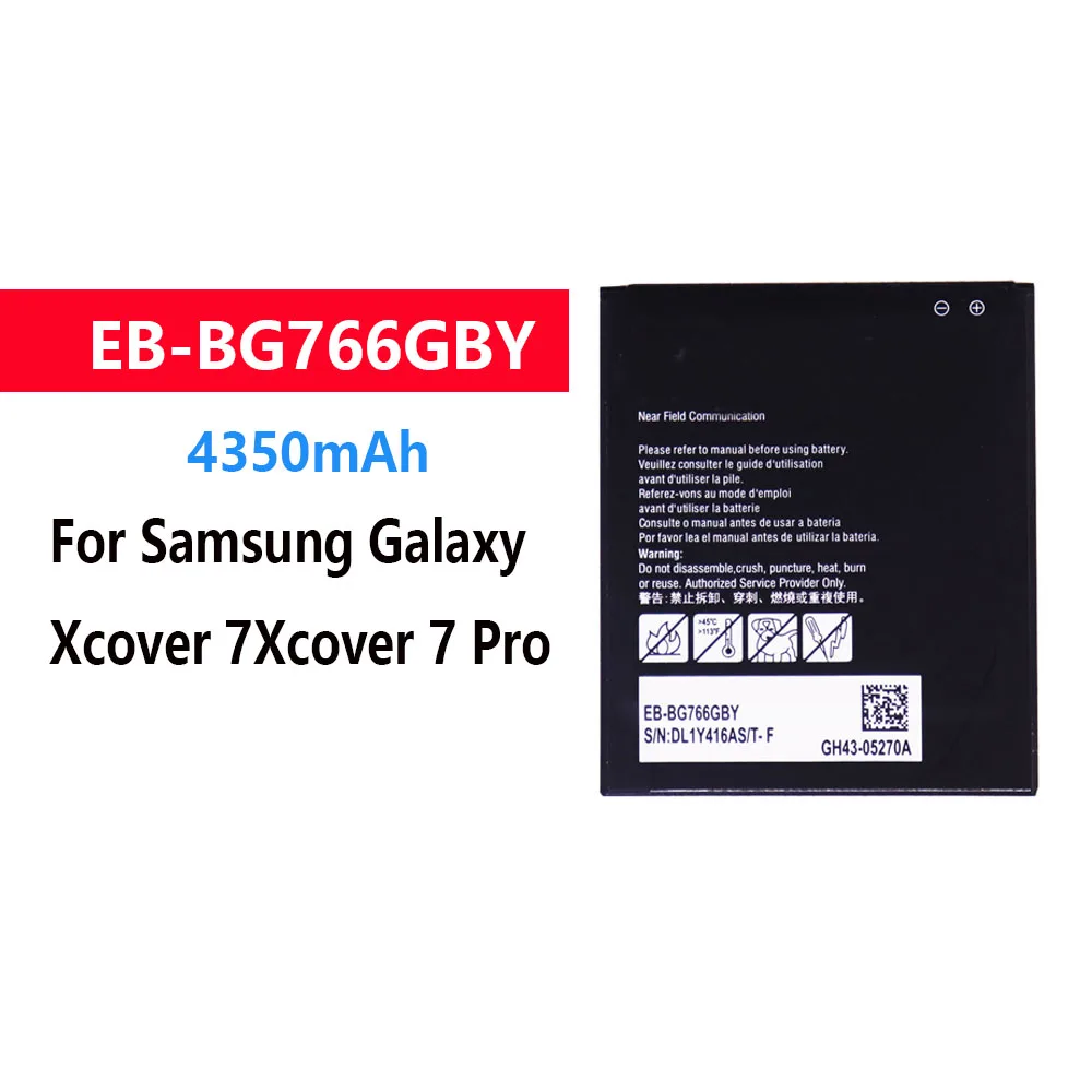 

2026 Years New Replacement Battery EB-BG766GBY 4350mAh For Samsung Galaxy Xcover 7 Xcover 7 Pro Phone Batteries with NFC