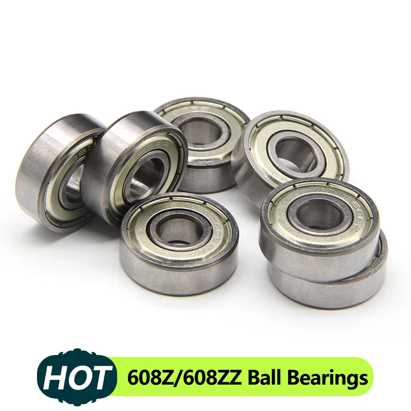 

2/5/10/50/100pcs Ball Bearings 608Z Deep Groove Miniature Bearings For Skateboard Scooter High Carbon Steel Single Row Bearings