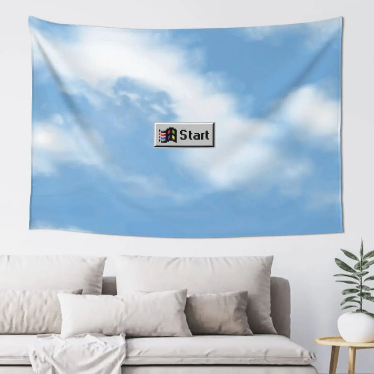 

Windows 95 / 98 Start Button on Classic Sky Tapestry Wall Hanging Decor Decoration Home Tapestry