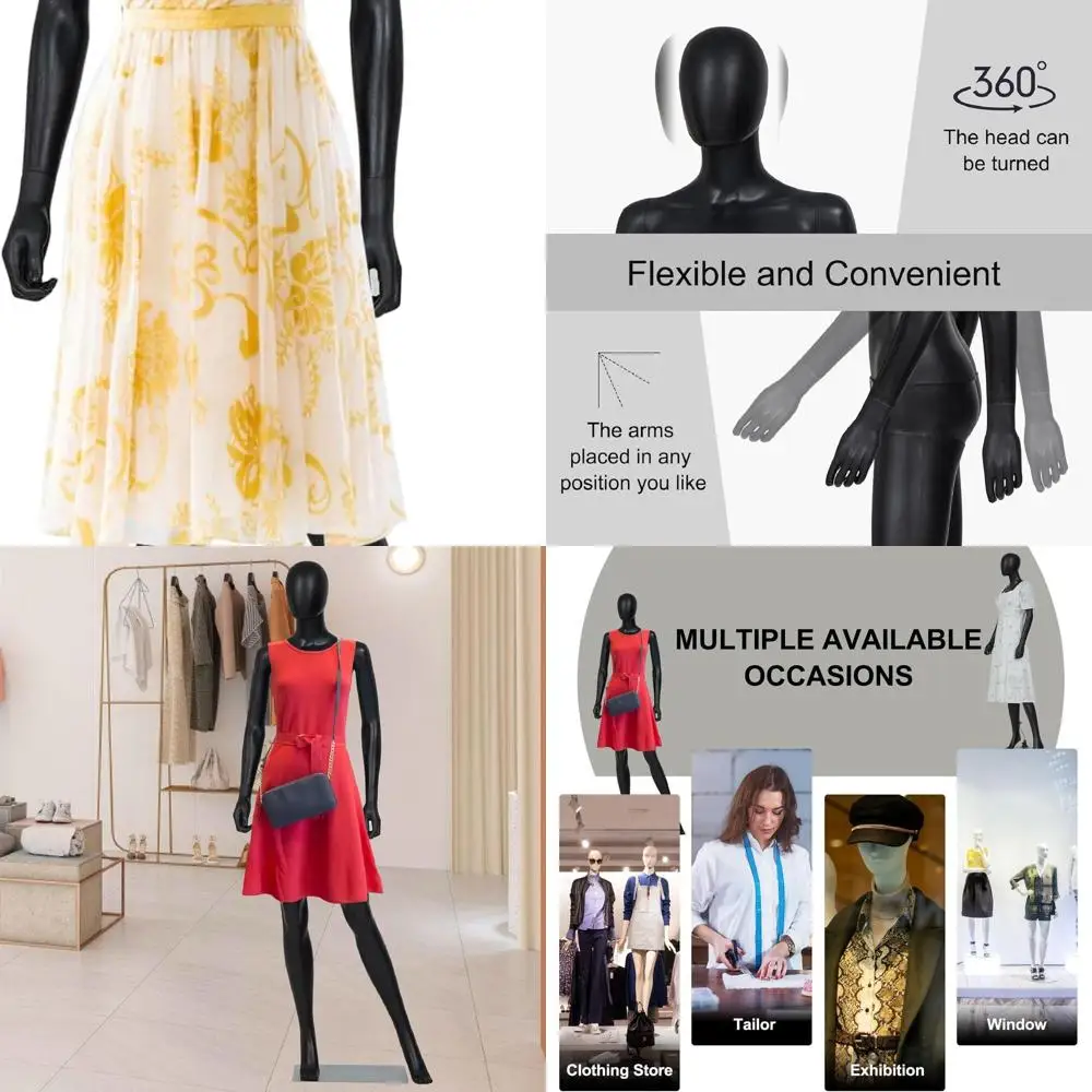 

Реалистичный женский манекен всего тела 70 с регулируемой головкой и металлической основой, черный