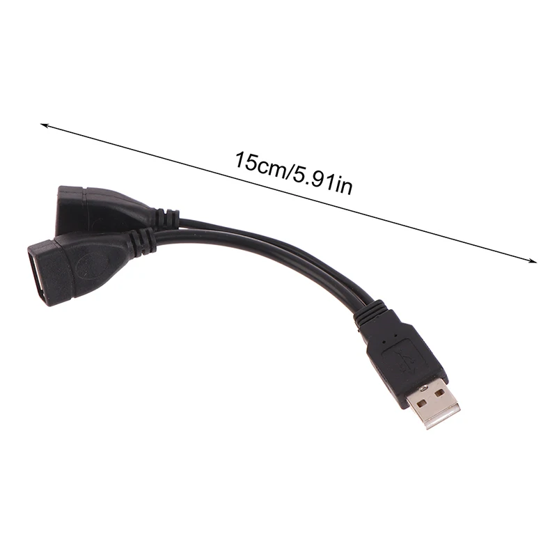 1Pc 15/30cm Male Plug To 2 Female Socket USB 2.0 Extension Line Data Cable Power Adapter Converter Splitter USB 2.0 Cable
