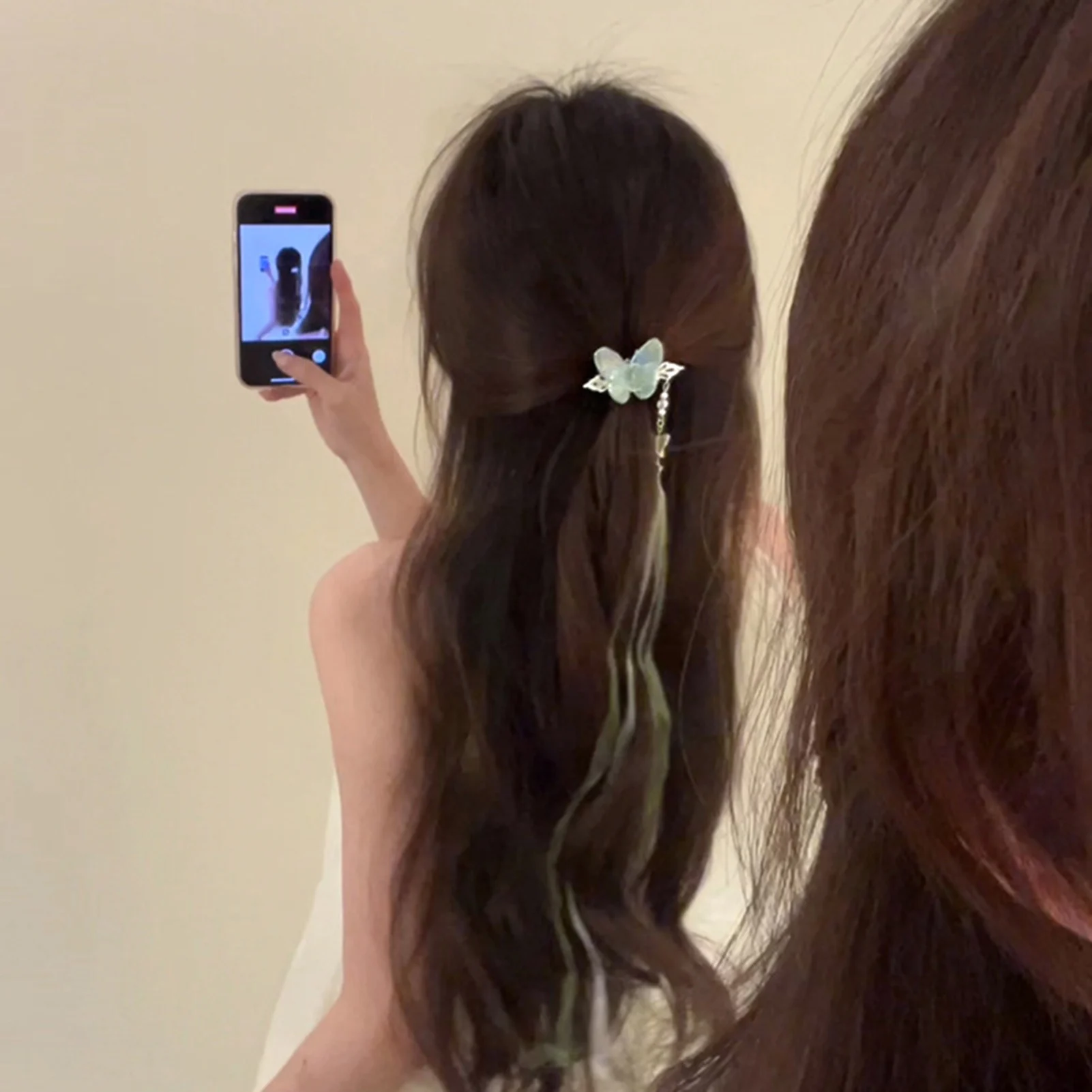 2 قطعة مقاطع الشعر النمط الصيني الجديد الجنية فراشة الشريط دبوس الشعر للنساء الفتيات أنيقة رائعة Hanfu إكسسوارات الشعر