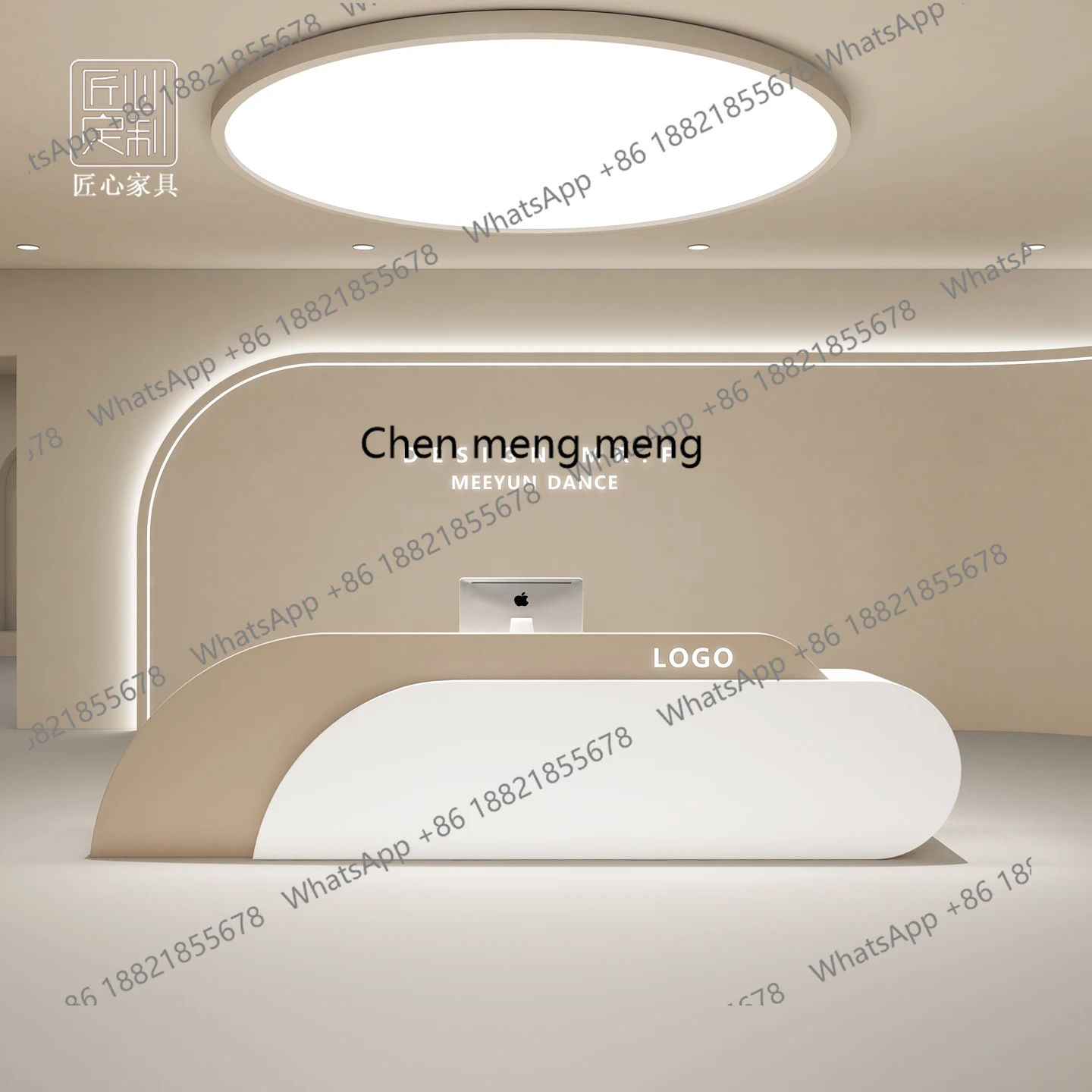 Strona kasy w salonie kosmetycznym Sklep odzieżowy Bar prosty nowoczesny recepcja firmy Recepcja hotelu w stylu lekkiego luksusu