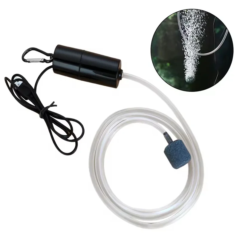 Mini-Aquarium-Luftpumpen-Set mit Luftstein, USB-betrieben, geräuscharm, hocheffiziente Sauerstoffpumpe für Fischbecken, Aquarium-Zubehör – Detail 5
