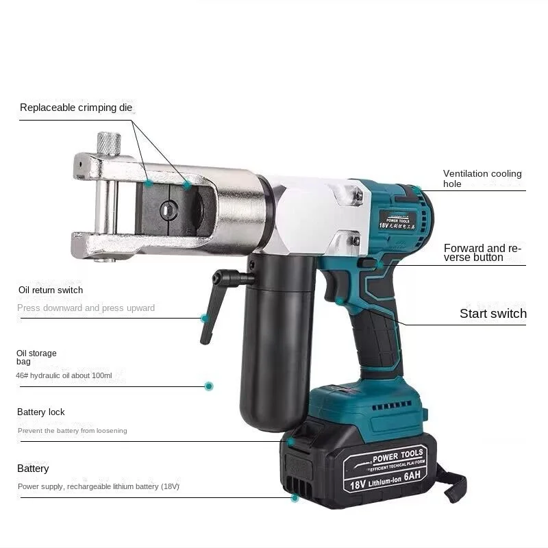 مفاجأة السعر المحمولة كماشة هيدروليكية قابلة للشحن 70/240 العقص كماشة كماشة كهربائية كابل قطع النحاس الألومنيوم te