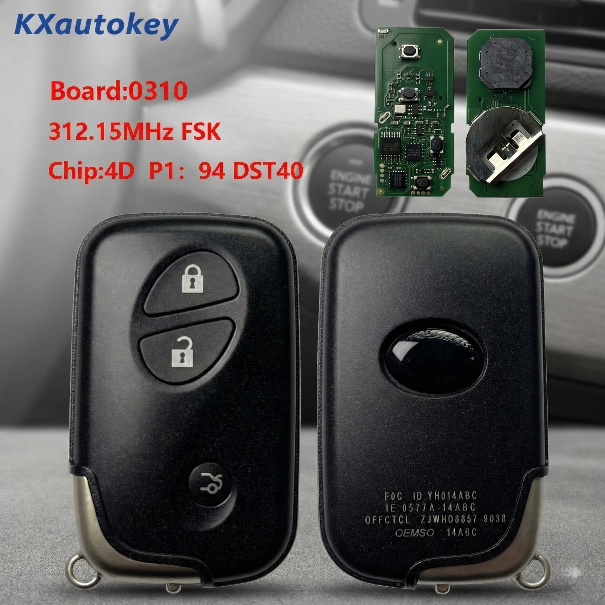 

KXK052008 For Lexus for LS GS IS Board-0310 Chip-4D P1 94 DST40 High Matching Smart Remote Key For Lexus