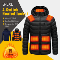 New 19 Areas Heated Jacket For Men Women Winter Warm USB Heating Jacket 4 Switches 3 Gear Temperature Control Outdoor Sportwear