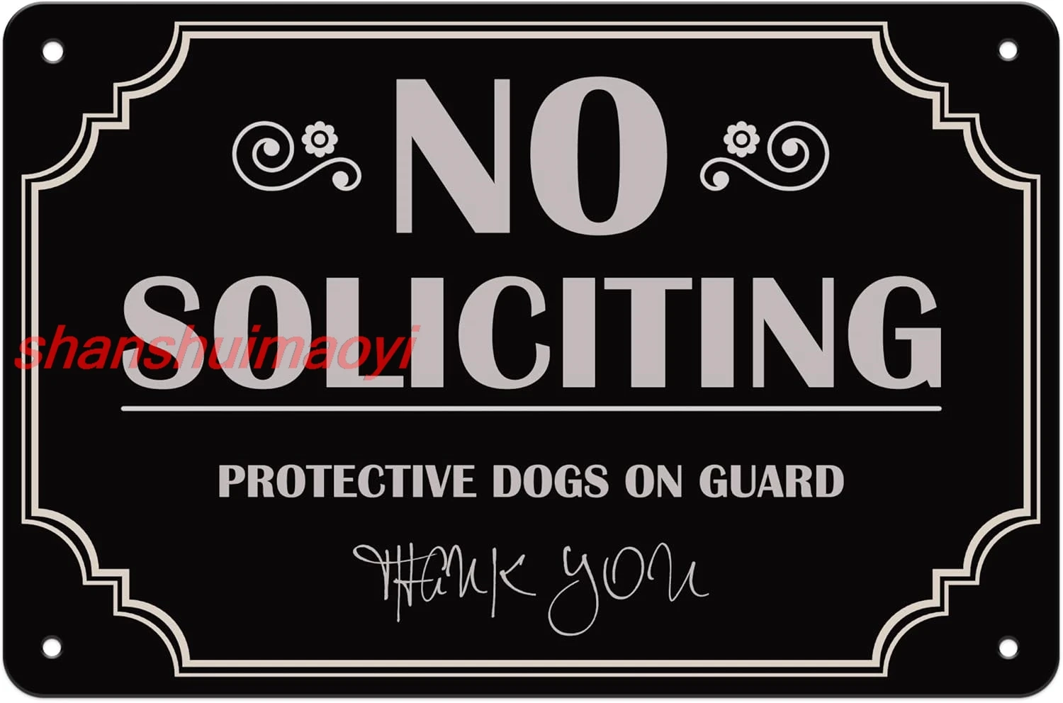 shan iting Protective Dogs On Guard Thank You For House Home Metal Tin Signs, Warning Poster Plaque Front Door 8X12 Inch  1pc