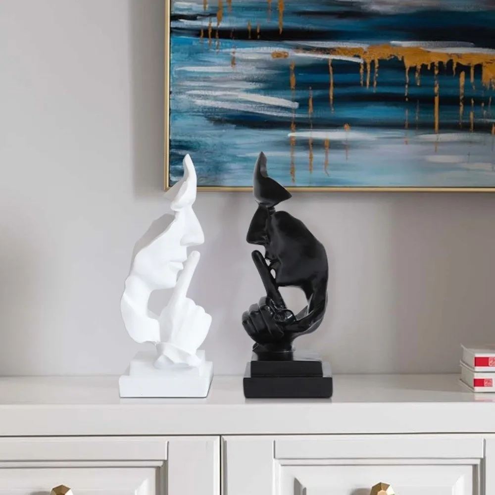 Decoration Desktop Keep Silence Statue Office Decor Unique Design Thinker Statue Resin Figure Ornaments Office