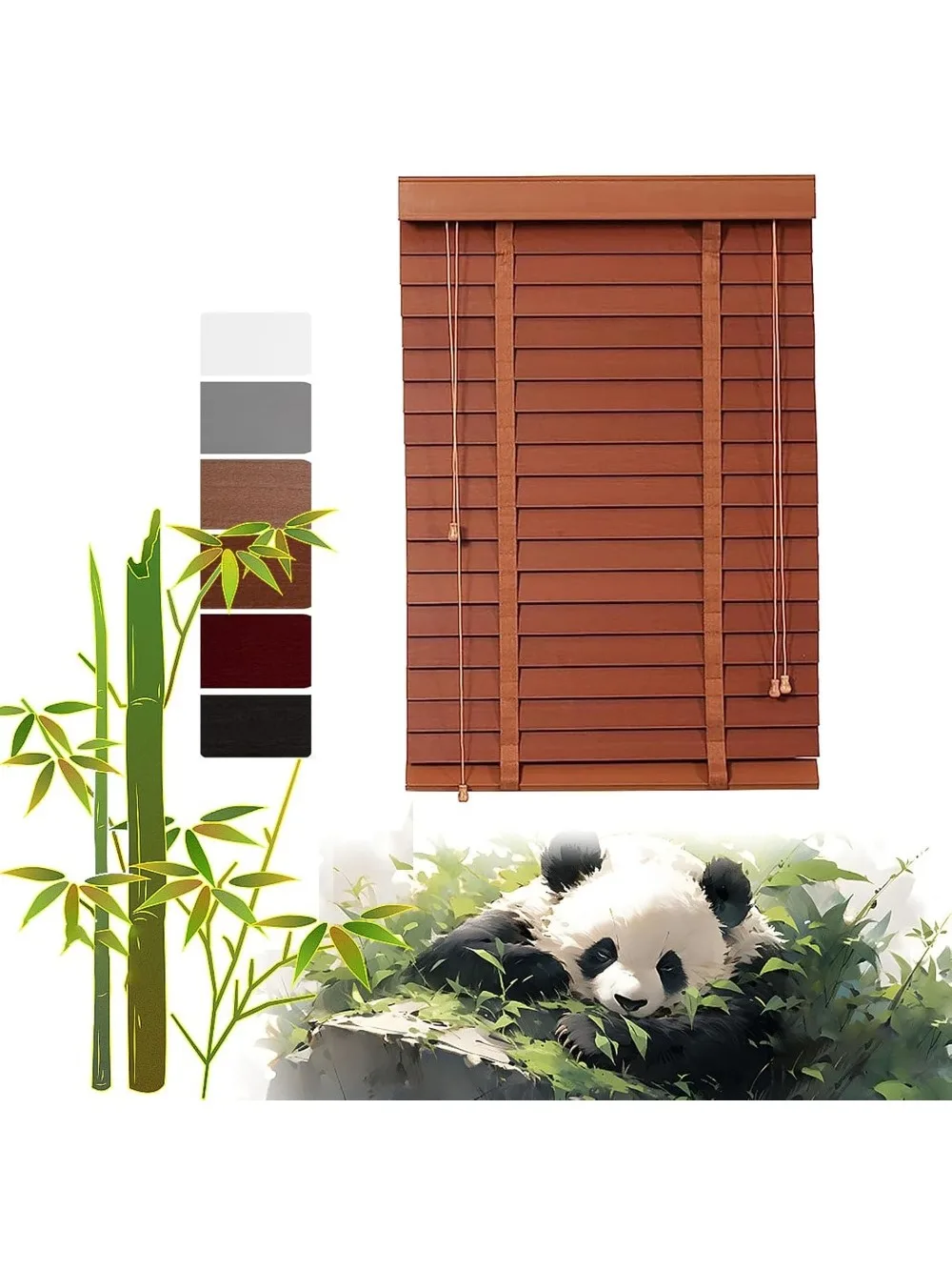 

Faux Wooden Window Venetian Blinds, Natural Wood Wooden Venetian Window Blind - 1148MM Horizontal Slats