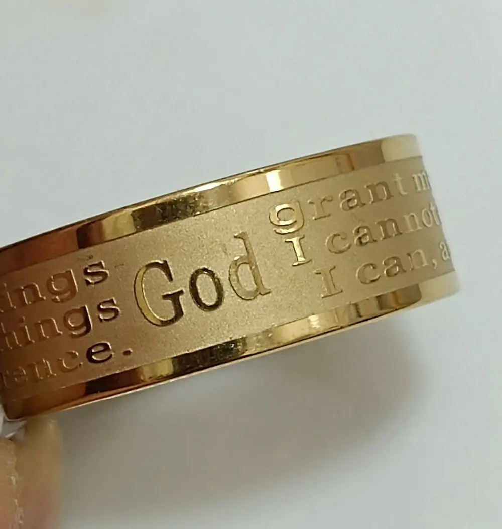 6 teile/los Serenity Gebet Edelstahl Jesus Ring Religiöse Band Schmuck – Detail 3