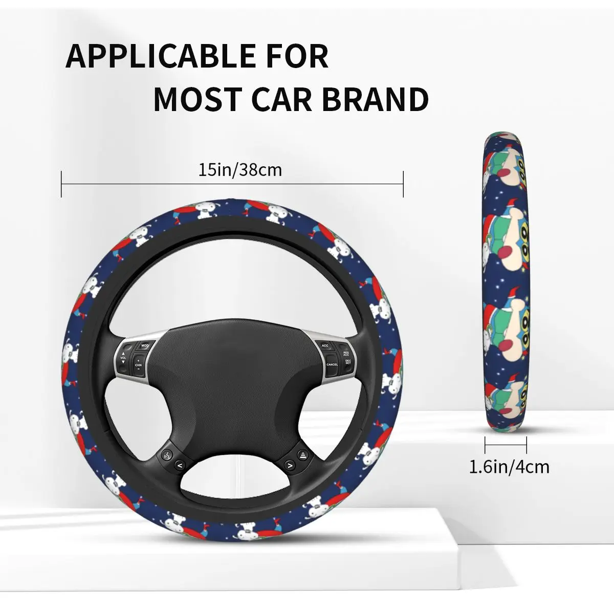 37-38cm Auto Car Steering Wheel Cover Crayons Shin-chans Anti Slip Universal 15 inch Steering Wheel Protector for SUV view 5