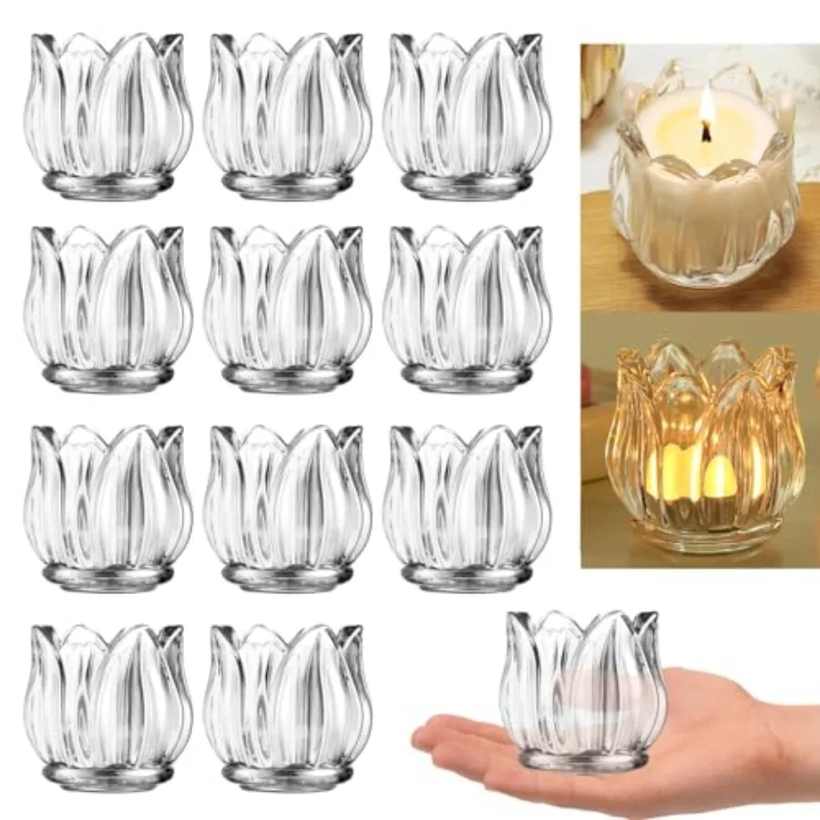 

Pcs Votive Candle Holders Thick Glass Tea Light Candle Holder Bulk Tealight Candle Jars for Wedding Table Decor Party Supplies