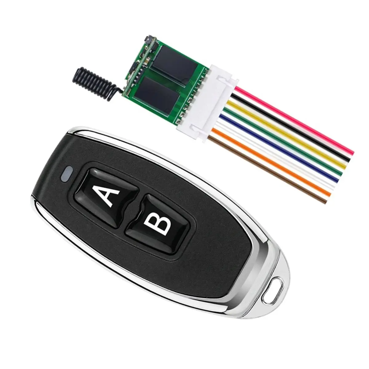 Nices 2CH Wireless Switch Relay DC3.7V-12V LED Lights Mini RC Remote Switch Access Control Remote Control Switch 433Mhz
