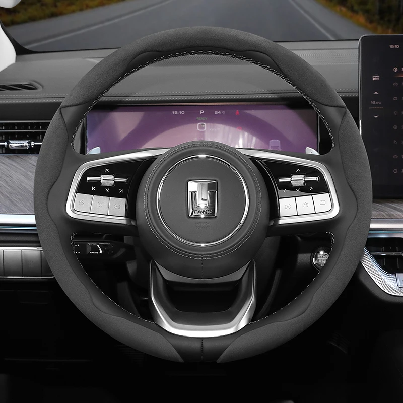 Ultra Thin Anti-slip Segmented Suede Steering Wheel Cover for Tank 300 400 Hi4-T 500 700 Hi4-T Car Interior Accessories