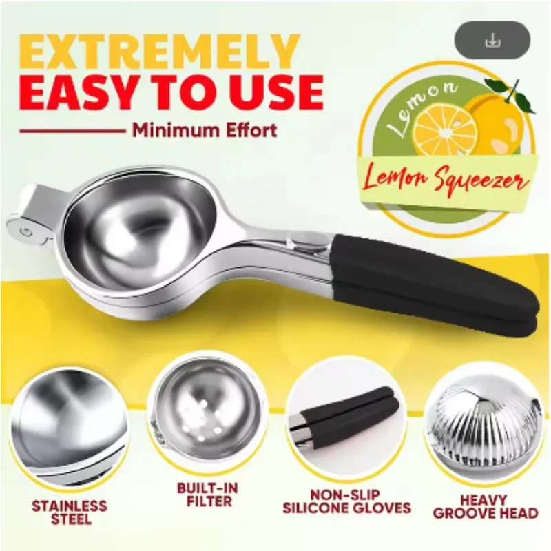 Stainless Steel Manual Juicers Squeezer Food Processors Kitchen Gadget Accessories Household Citrus Press Orange Lemon Extractor