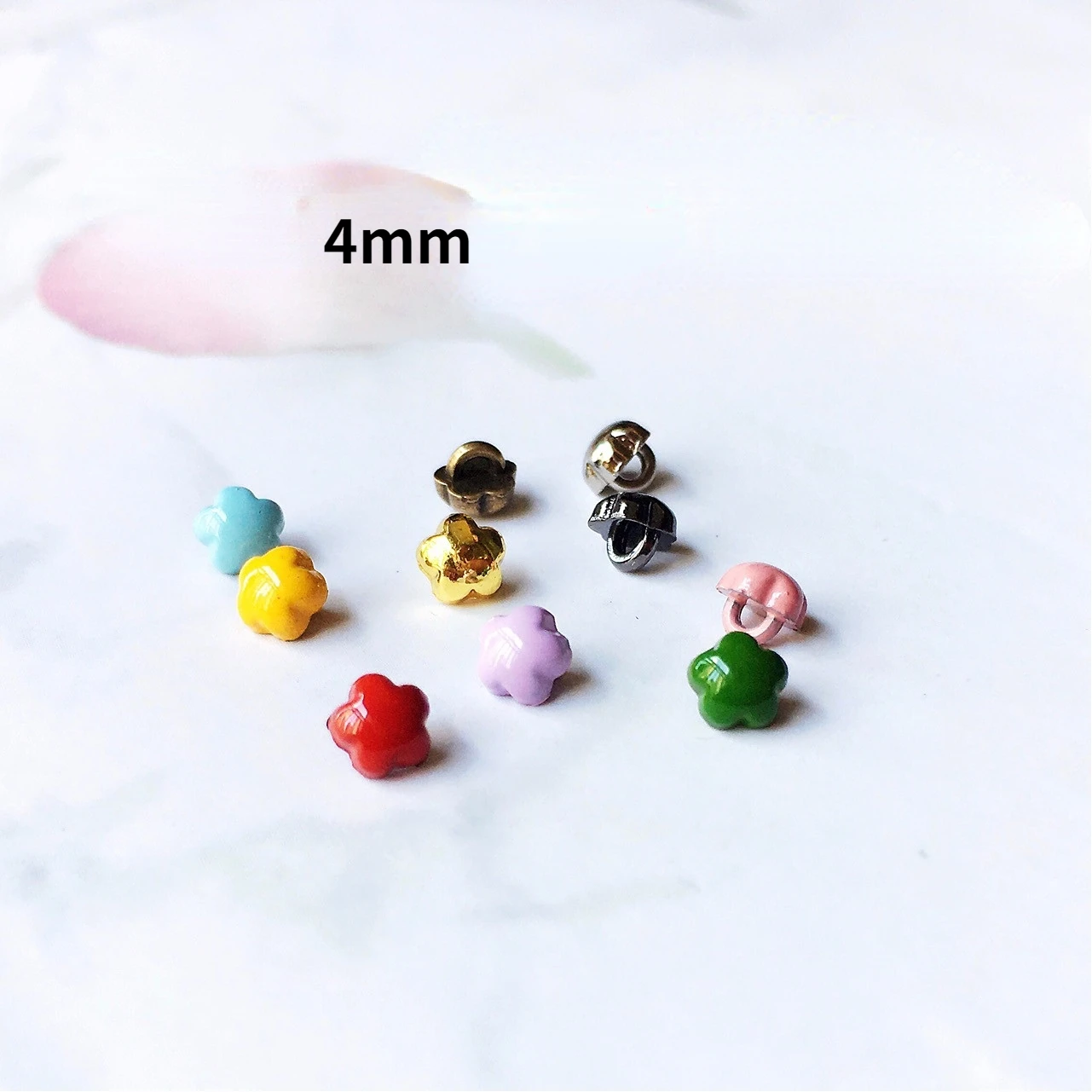 20Pcs 4mm Mini Buttons For DIY Handmade Doll Clothes Doll Leather Belt Buckle for 1/12 1/6 Doll DIY Sewing