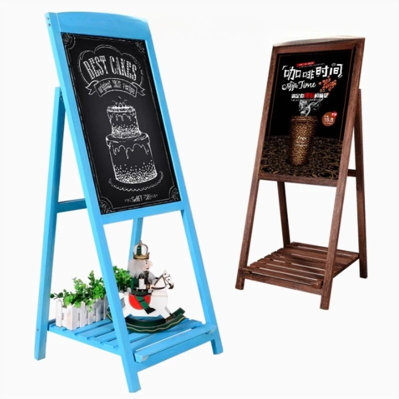 

Stand-type stall display sign Small blackboard Handwritten menu Billboard Floor-to-ceiling vertical catering store entrance sign