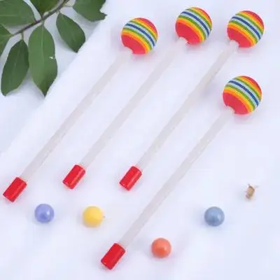 

4 Pcs Tambourine Rainbow Drumsticks Child Kids Musical Instruments Sponge