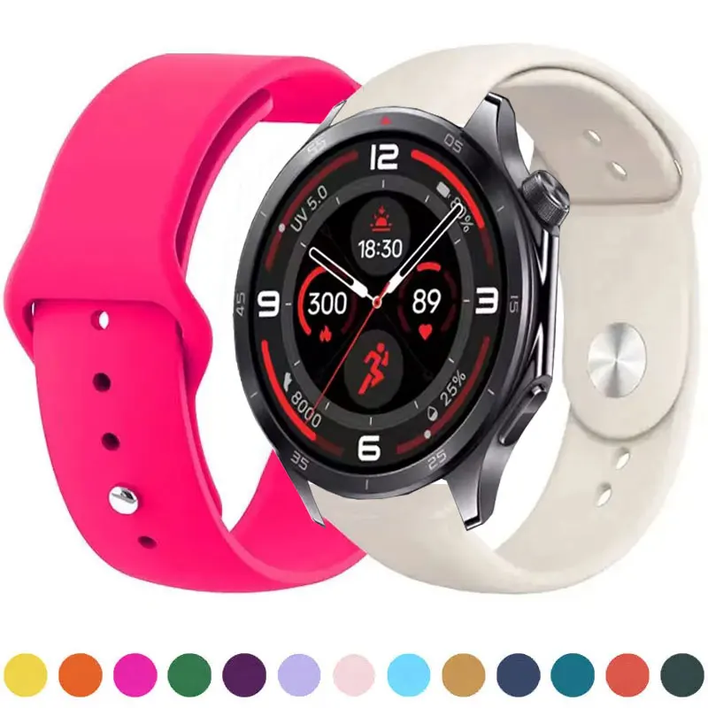 Sport Silicone Strap For OnePlus Watch 3 2R 2 46mm Replacement Wristband For OPPO Watch X X2/Watch 4 Pro 22mm Soft Bracelet Belt