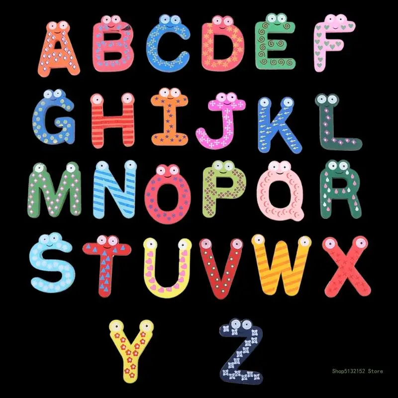 QX2E Letters Refrigerator Magnets Colorful ABC Preschool Education