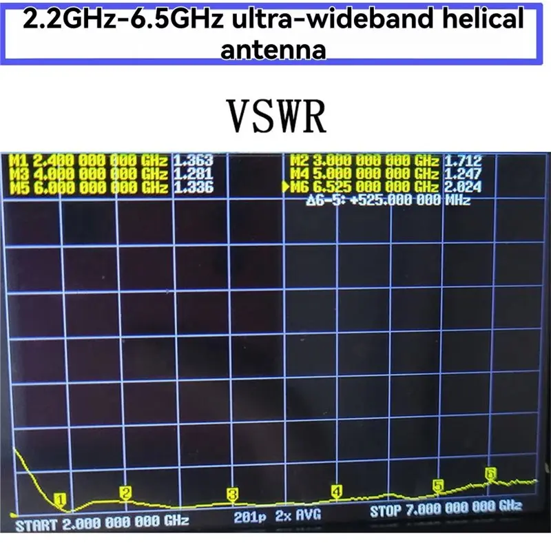 【A69Z】Circularly Polarized UWB Ultra-Wideband Helical Antenna 2.2Ghz- 6.2Ghz Low Dispersion External Thread Internal Hole