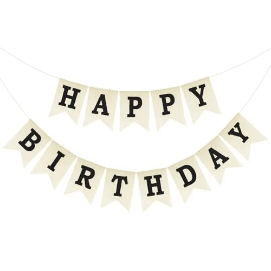 

Happy Birthday Banner - NO DIY Happy Birthday Decorations Burlap Happy Birthday Sign Birthday Party Decorations for Women Men G