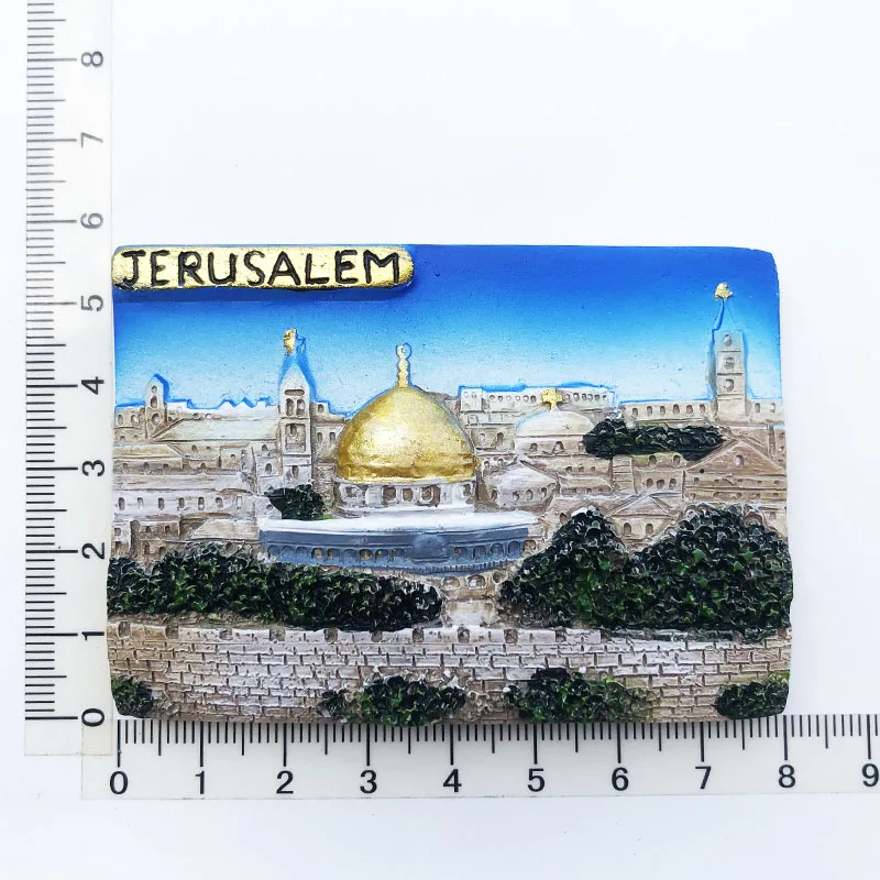 Jerusalem Ancient Architecture Design Fridge Magnet Gift Resin Decorations Message Stickers Tourist Souvenirs