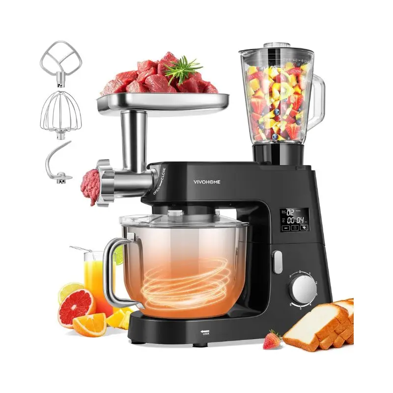 

9 in 1 Multifunctional Stand Mixer with Fermentation, 6 Speed 7.5 Quart Kitchen Electric Food Mixer with Timer, Cookie Maker