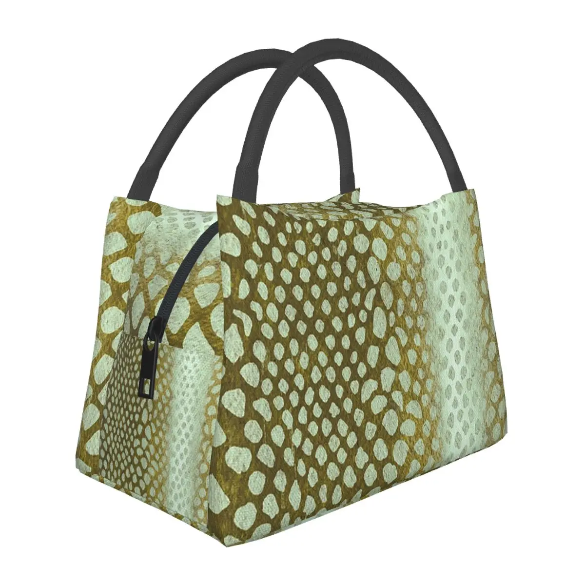 

Акварельная змеиная кожа, версия цвета хаки, сумки для обеда, изолированная коробка для бенто, многоразовая сумка для обеда, сумки для пикника, термосумка для женского офиса
