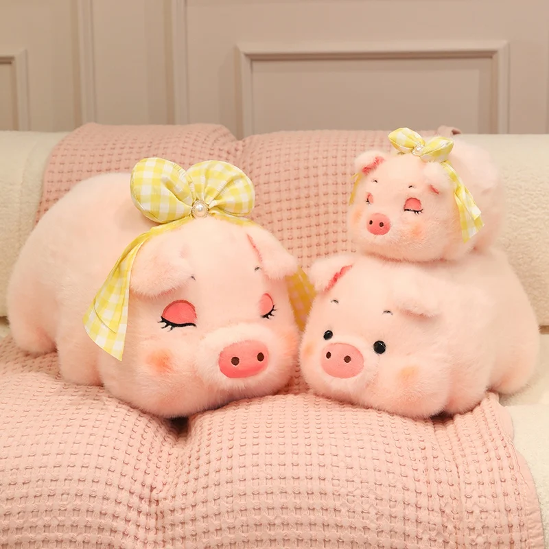 20/30/40/60cm Cute Pink Pig Plush Toy Cartoon Bow Pig Plush Doll Throw Pillow Soft Stuffed Animal Pig Soft Girls Birthday Gift