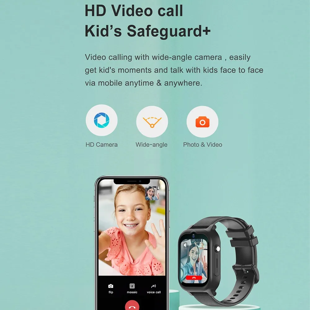 4G Kids Smart Watch Phone Video Call 1.83' IPS GPS WIFI HD SOS Camera Monitor Tracker Location Waterproof Clock Children Gifts