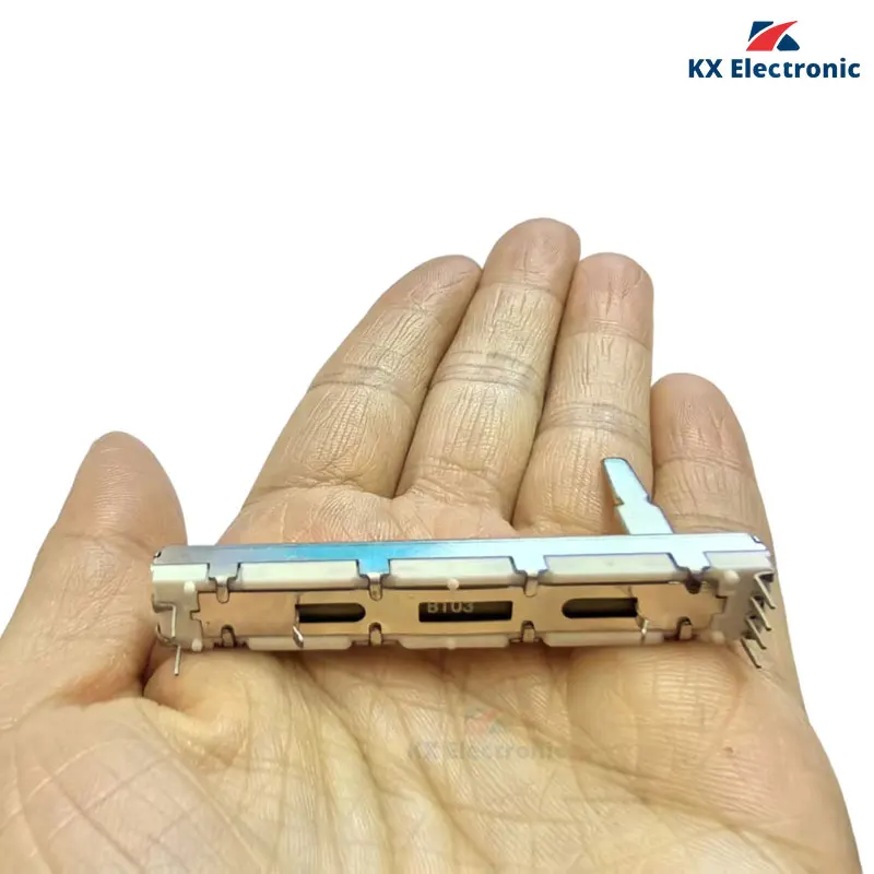 1PCS 60MM Straight Slide Potentiometer Dual B10K Disc Player Speed Control 6CM Mixer Fader Handle Length 20mm 6pin 10KB ×2